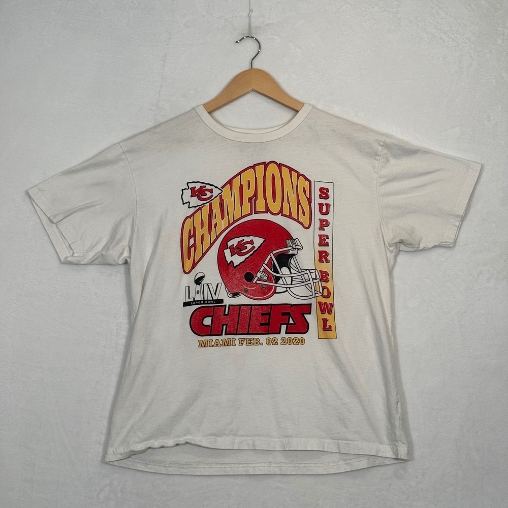 NFL Team Apparel White Kansas City Chiefs Super Bowl LIV Champions T-Shirt Large